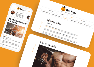 Website design for The Juice: Empowering Athletics